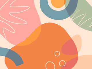 Artistic modern vector illustration with hand drawn organic shapes; textures and graphic elements.Trendy contemporary design perfect for prints; flyers; banners; invitations; branding design; covers