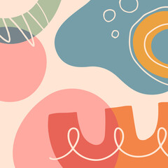 Artistic modern vector illustration with hand drawn organic shapes; textures and graphic elements.Trendy contemporary design perfect for prints; flyers; banners; invitations; branding design; covers