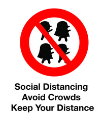 Keep Your Distance at Least 1,5 Metres Or 6 feet Icon. Round Social Distancing Instruction Sticker Icon. Vector Image