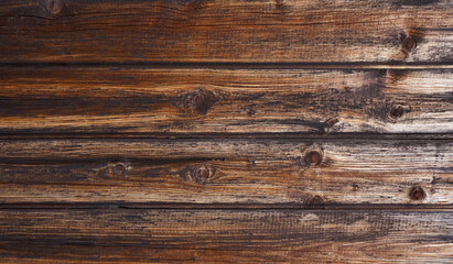 Naklejka premium Old brown wooden plank