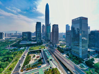 Obraz premium the business center of Shenzhen city with its large skyscrapers