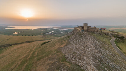 Fototapeta na wymiar Enisala fortress at sunset, Dobrogea, Romania