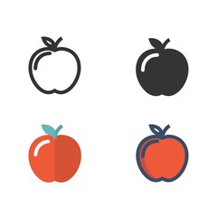 apple fruit vector icon fresh food
