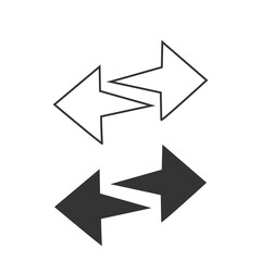 left and right arrows vector icon