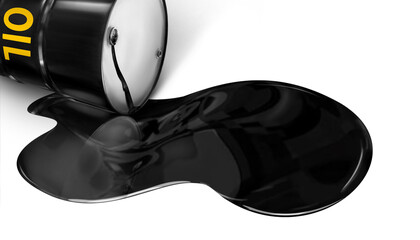 Oil industry concept with oil petrol barrel. 3D Illustration