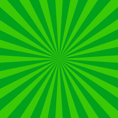 Green radial background, poster design template, vector illustration