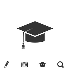 graduation cap vector icon education