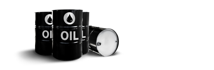 Oil industry concept with oil petrol barrel. 3D Illustration