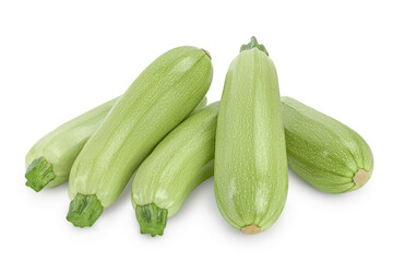 zucchini or marrow isolated on white background with clipping path and full depth of field