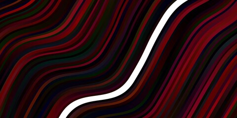 Dark Red vector texture with circular arc. Illustration in halftone style with gradient curves. Pattern for ads, commercials.