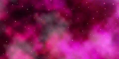 Dark Pink vector texture with beautiful stars. Blur decorative design in simple style with stars. Theme for cell phones.