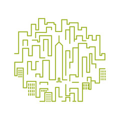 Maze design with city motife