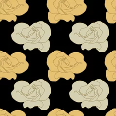 Keuken spatwand met foto seamless repeating pattern with roses. vector illustration © sweetberry