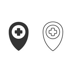 Obraz premium hospital location vector icon