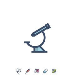biological microscope vector icon science magnifying