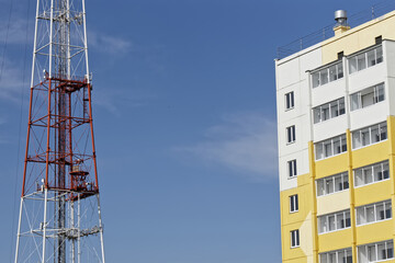 The tower transmits or retransmits radio and television signals and enhances mobile communications...