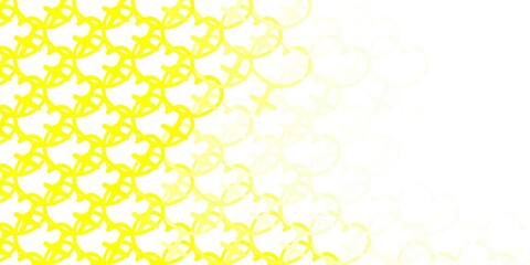 Light Yellow vector background with woman symbols.
