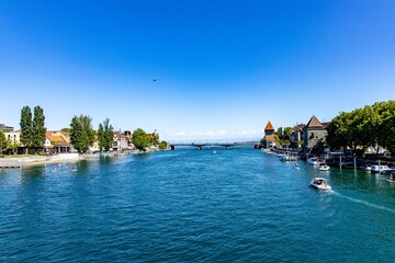 Fototapeta na wymiar Bodensee, Europabrücke in Konstanz