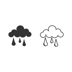 raining clud vector icon rainy season weather