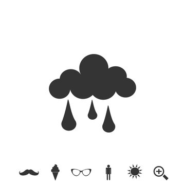 raining clud vector icon rainy season weather