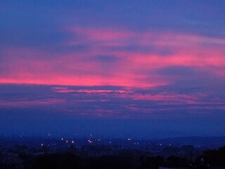 Magical morning glow above one of the biggest industrial cities in Ukraine