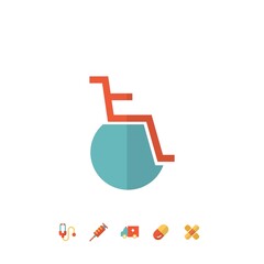 Fototapeta premium wheelchair disabled vector icon illustration handicap