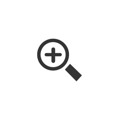 Obraz premium zoom in magnifying glass vector icon