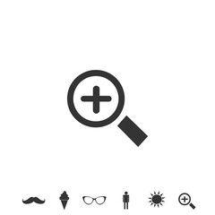 zoom in magnifying glass vector icon
