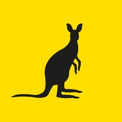 Flat kangaroo vector icon