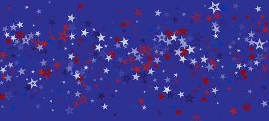 Fototapeta na wymiar National American Stars Vector Background. USA 11th of November Veteran's Independence Labor Memorial 4th of July President's Day 