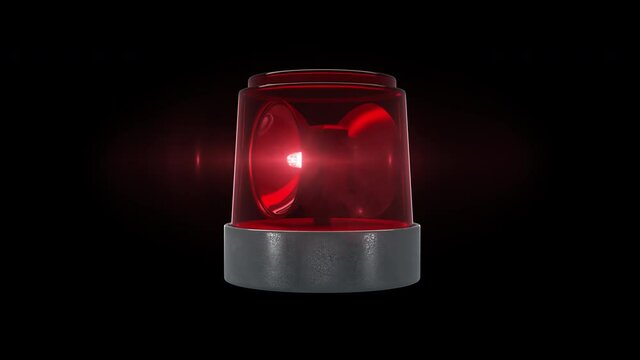 Loop Red warning light with flare and alpha channel
