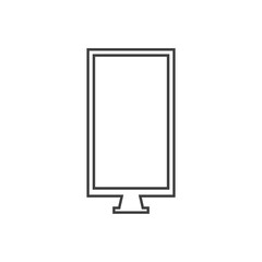 Flat black line vector icon for city advert lightbox on white background.