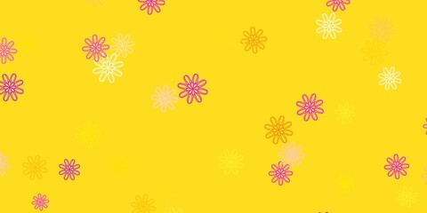 Light Pink, Yellow vector natural layout with flowers.