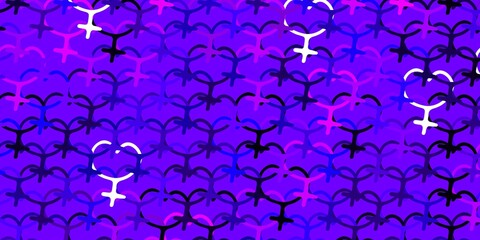 Light Purple vector background with woman symbols.