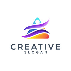 creative life triangle color logo illustrator