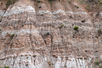 Scenic landscape image of badland land in Turkey