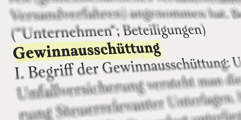 Gewinnaussch&uuml;ttung im Buch markiert