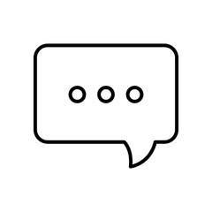 squared speech bubble with dots icon over white background, silhouette style