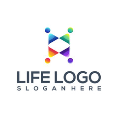 awesome life logo vector abstract