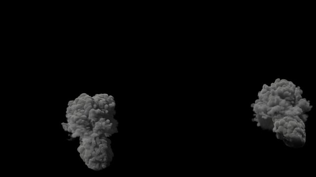 Set of two VFX volcano clouds. VFX Animation with alpha channel for indie movie video