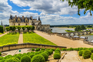 Beautiful medieval castle - Chateau d'Amboise (late 15th century); UNESCO World Heritage Site....