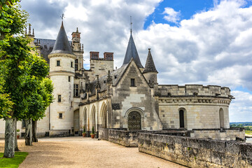 Beautiful medieval castle - Chateau d'Amboise (late 15th century); UNESCO World Heritage Site. Amboise, Indre-et-Loire, Loire Valley, France.