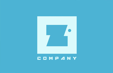 blue white Z alphabet letter logo icon for business and company with dot design