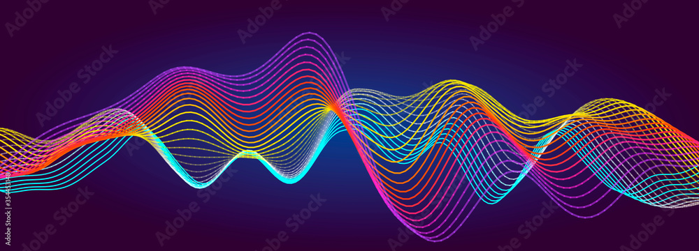 Poster music abstract background. equalizer for music. abstract digital wave of particles. vector illustrat
