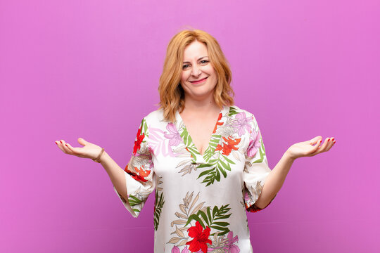 middle age woman feeling clueless and confused, not sure which choice or option to pick, wondering