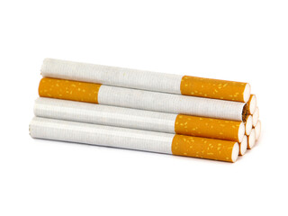 Tobacco cigarettes isolated on white background