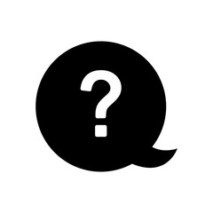 speech bubble with question mark icon, silhouette style
