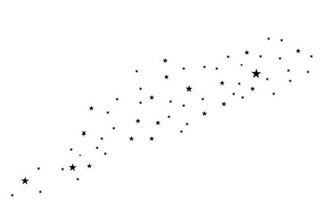 Obraz na płótnie Canvas Abstract Falling Star - Black Shooting Star with Elegant Star Trail on White Background