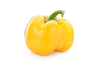 yellow peppers, traffic light colors isolated on white background