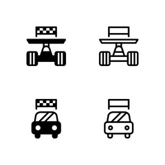 Car Racing Finish Line Way Icon, Logo, Vector